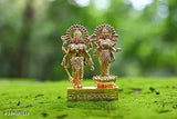 Metal God Idol: Lakshmi Narayan Bhagwan Vishnu Lakshmi Idol, 11cm tall, Indian origin