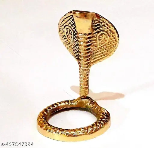 Brass serpent adornment for Shivling, traditional Indian Naag design for Puja
