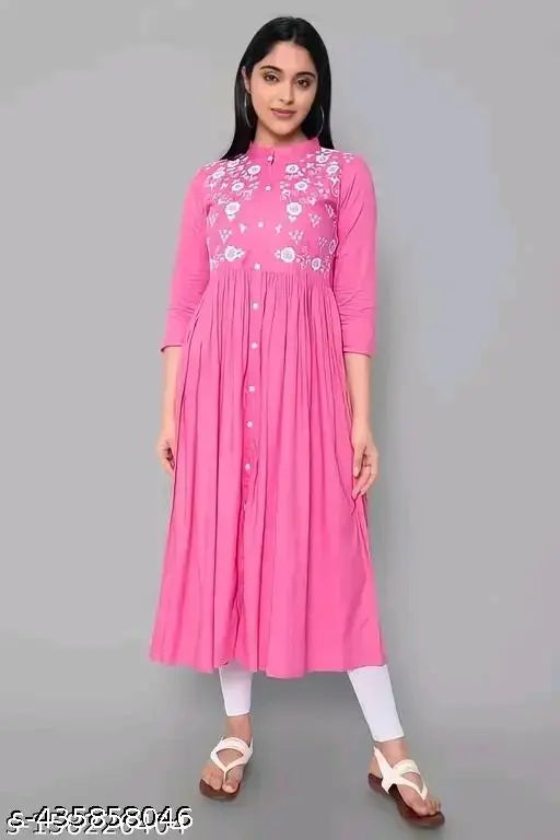 Viscose Rayon embroidered blouse, three-quarter sleeves, MBC_005 design, available in S-XXXL sizes with bust measurements ranging from 36 to 46 inches. Indian origin