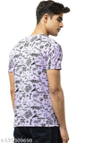 Cotton blend half sleeve overall printed T-shirt for men, stylish Indian fashion wear with short sleeves and a printed pattern