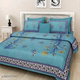 Pure cotton double bed sheets with 2 pillow covers, botanical print, summer-ready for king size bed #purecotton #doublbedsheet #kingsizebedsheet