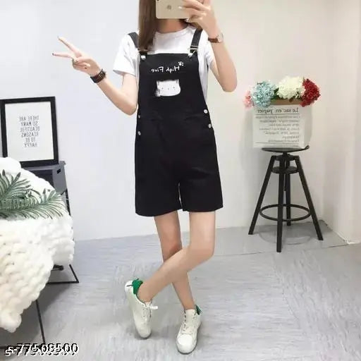 Printed Lycra short jumpsuit, solid design in XXS, XS, S, M sizes for women's fashion, India origin