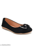 Synthetic leather black bellies flats for women (Mahi & Looks Stylish) on display