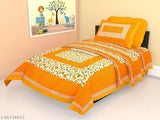 Red cotton dandiya bedsheet set, traditional sanganeri screen print with 4 kam gad booti design, long-lasting and skin-friendly colors, Indian origin