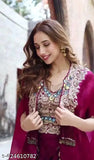 Silk blouse with full embroidery, heavy georgette material, western pattern