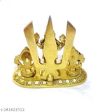 Brass Balaji Shankh Chakkar idol, 350gm, intricately designed for home decor and temple use, yellow antique finish, made in India