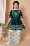 Cotton blend printed anarkali palazzo dresses for girls (0-3 Months to 12-13 Years), India