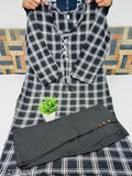 Black large-straight kurti with black pants, full stitching