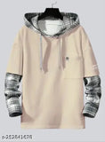 Yellow cotton checked full sleeve casual T-shirt for men by AVEJO, ideal for jeans or trousers