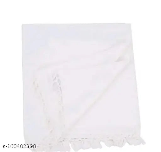 White mix cotton-silk Bhagalpuri chadar, lightweight and soft for all seasons