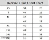 Women's oversized plus size T-shirt with a 'cruel test' design