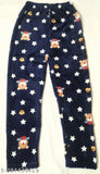 Girls' winter soft fleece pyjama pants with stars and moons pattern, waist sizes from 28 to 34