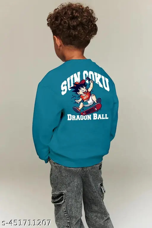 Cotton blend kids combo sweatshirt, sky blue and beige print with animal footprints, round neck and elasticated rib details for a snug fit. Perfect for winter, easy to care for, available in multiple sizes from 2-3 years to 15-16 years. #kidscomboSweatshirt #winterSweatshirt #IndiaMade