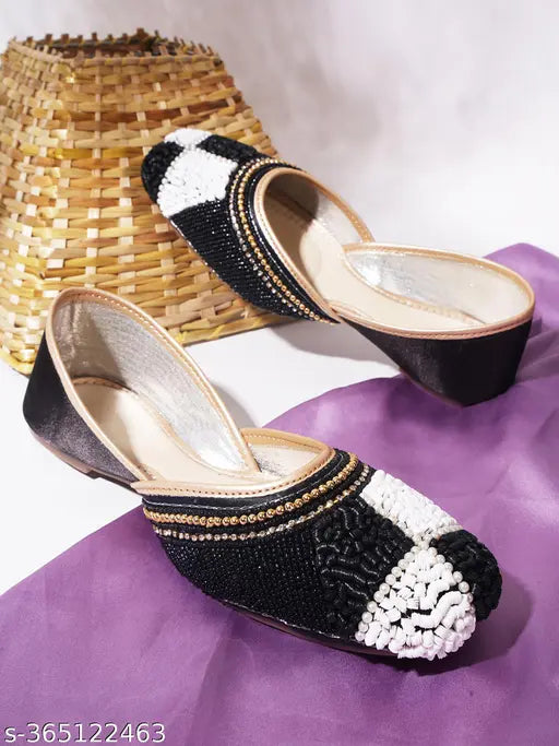 Synthetic Mojori Jutti - Comfortable sole for women & girls, Indian ethnic fashion heels with closed back net & resin sole, stylish footwear by FROH FEET