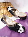 Synthetic Mojori Jutti - Comfortable sole for women & girls, Indian ethnic fashion heels with closed back net & resin sole, stylish footwear by FROH FEET
