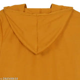 Mustard cotton-blend butterfly-printed ladies/girls crop hoodie, women's graphic pullover with long sleeves, Indian-made crop sweatshirt for women