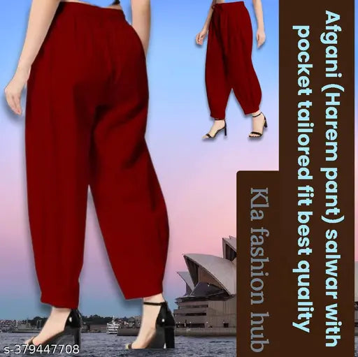 Afghani Salwar Pants - Pack of 1, Harem Style, Afgani Design with Pocket