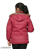 Maroon padded children's coat with hood
