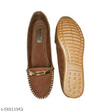 Synthetic brown women's Comfortable Bellies for casual wear, lightweight sole with closed back design