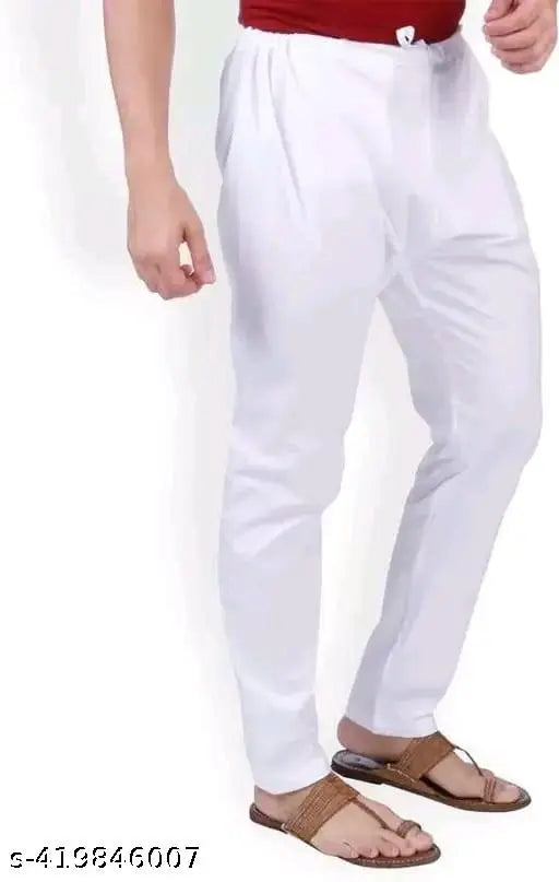 Men's white cotton pajama set