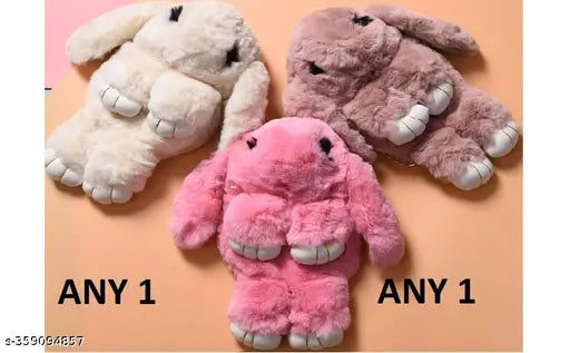 Fluffy bunny cross-body handbag with chain and smooth zipper for girls, soft, cute, multicolor