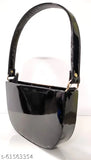 Black purse with a short shoulder strap