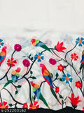 Trendy saree with floral pattern, vibrant colors