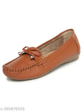 Stylish brown PU mojaris, fashionable slip-on bellies for women and girls, Made in India (IND-3, IND-4, IND-5, IND-6, IND-8)