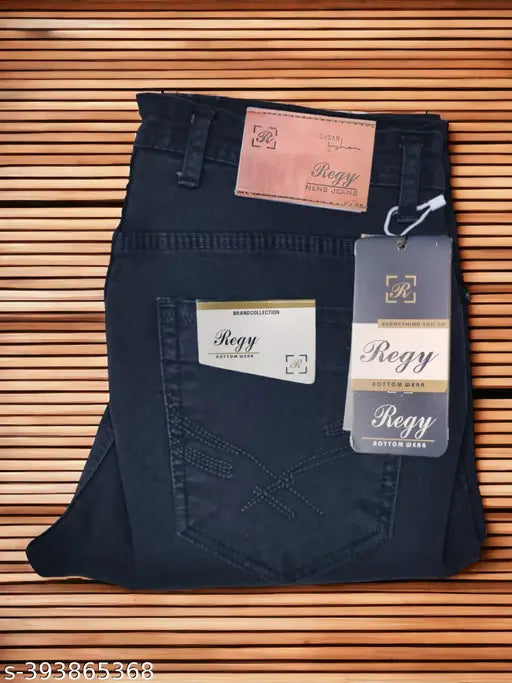 Grey denim men's slim jeans, high-quality fabric for casual, party or office wear. Comfortable fit with durable pockets, perfect for a smart look. Made in India (30waist/41length/38hip)