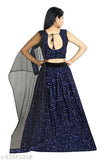 Embellished velvet and silk-blend lehenga choli set, embroidered dupatta, semi-stitched, trendy Indian attire for 3-14 years