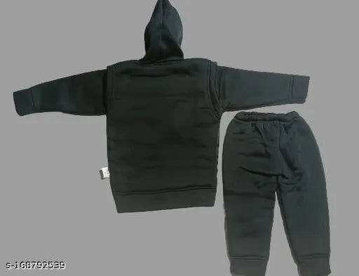 Baby Boys & Baby Girls Casual Jacket Pyjama (Black)