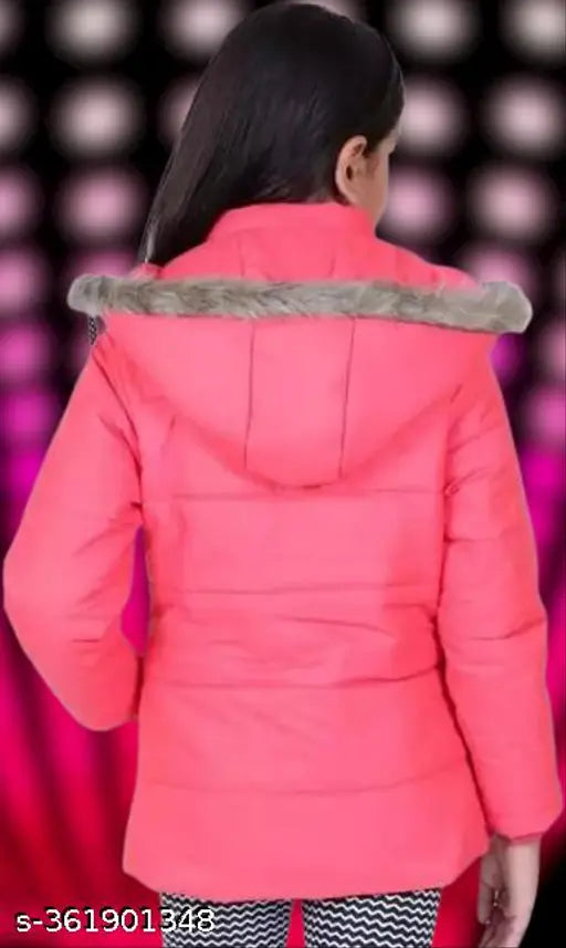 Pink zippered jacket with fur lining