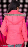 Pink zippered jacket with fur lining