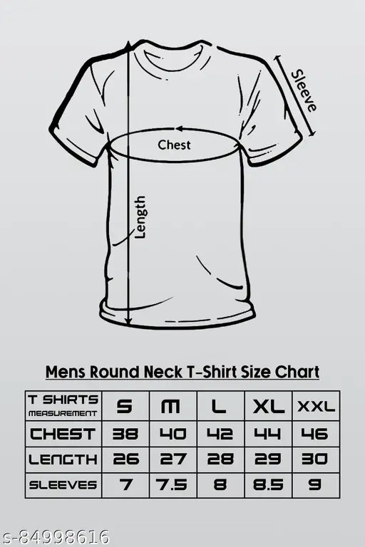 Starlord men's cotton round neck t-shirt, solid pattern, short sleeves, size S (38" chest, 26" length)
