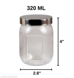 Clear plastic airtight jar for kitchen storage, set of 12 pcs, 320ml
