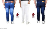 Men's hard denim jeans pack of 3 - Solid, classic fit in sizes 28, 30, 32. Indian-made durable denim wear