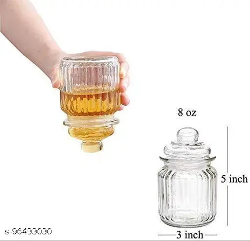 Clear glass jar, air tight lid, 350ml, suitable for coffee sugar salt tea herbs biscuits jam jar cookie jarpop, suitable for masala storage and jars with 6 sides