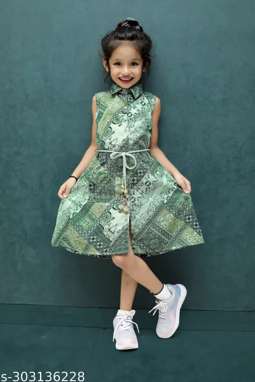 Denim printed baby-kids dresses pack, sizes from 2-3 to 12-13 years, available for kids aged 2 to 14 years old, India origin