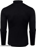 Winter wear high neck sweatshirt: cotton blend, long sleeves, solid pattern - soft, lightweight, and perfect for layering