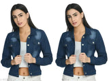 Denim waistcoat, classic women's jacket with long sleeves, shank buttons & chest pockets - India