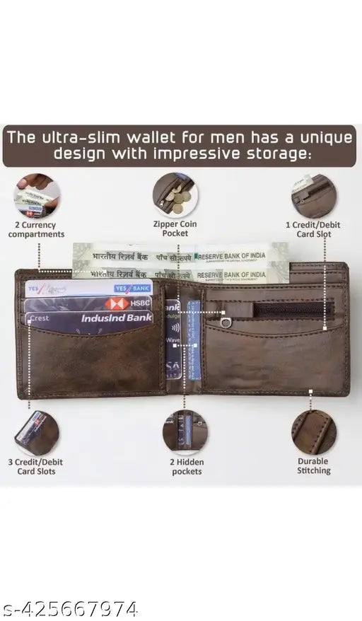 Faux leather, colorblock chain wallet by Welcohab - five compartments for essentials, ideal for formal occasions