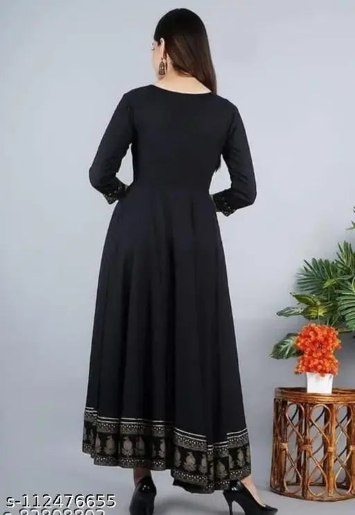 Tannu Creation rayon Anarkali kurties for women and girls with printed combo, three-quarter sleeves, trendy spring/summer look