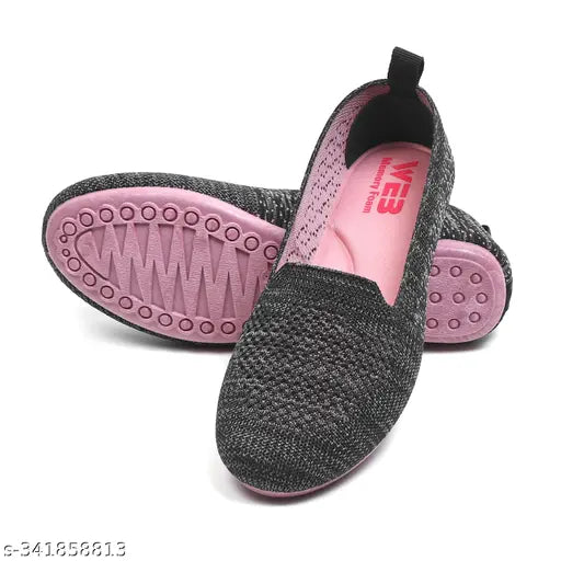 Embellished canvas ballerina flats, beautiful casual slip-ons for girls and women, closed back design - Indian origin