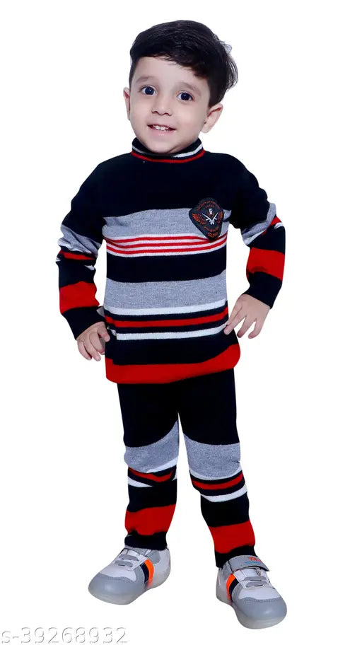 Striped woolen sweater for kids (6-24 months), vibrant colors, perfect winter wear