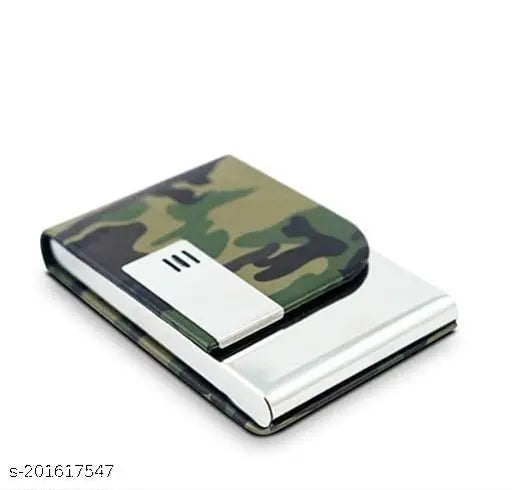 Metal cards holder for men and women, print pattern design with compartment for IDs and cards