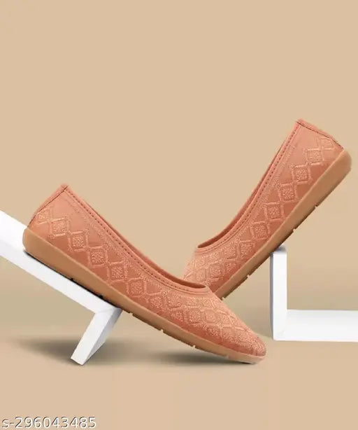 Synthetic leather embroidered Jaipuri bellies for women, TAN color, perfect for parties and outdoor events
