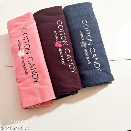 Cotton candy t-shirts (3 pc), short sleeves, printed net design, M/L/XL sizes, made in India