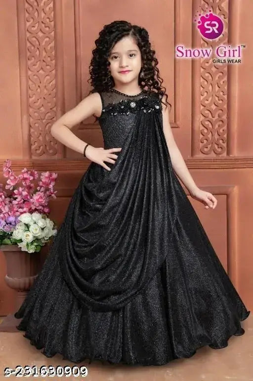 Modern viscose sleeveless dress, embellished net pattern for girls aged 2-4 years, Indian handcrafted fashion wear