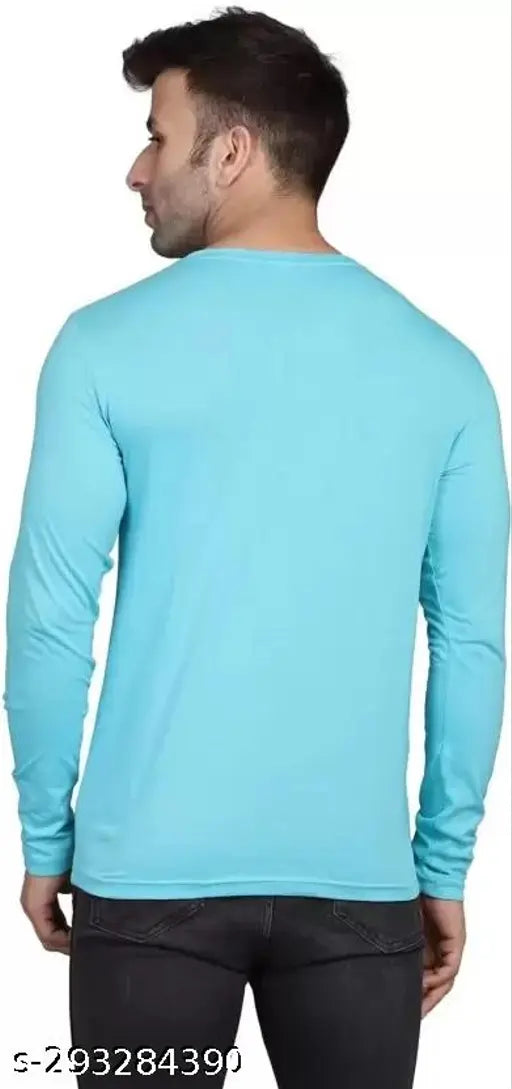 Mens nylon full sleeves solid color t-shirt, three pieces in sizes S, M, L, XL from India