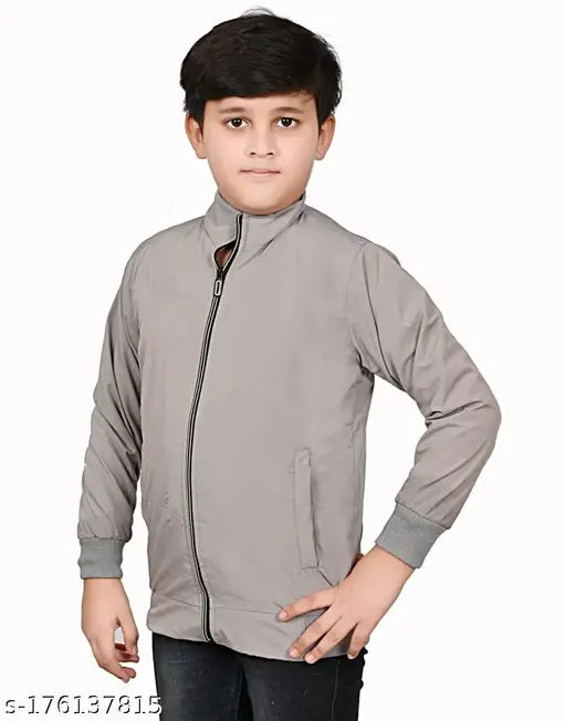 Blue zip-up jacket with a hood, sleeves, and front pockets